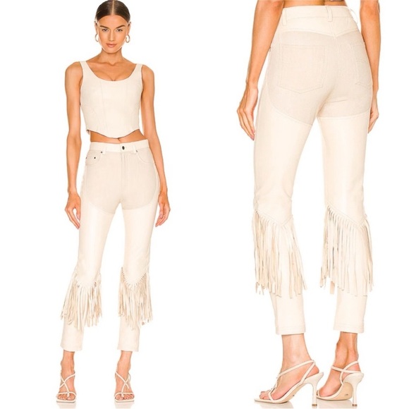 Understated Leather x Revolve Cowboy Chaps Pants in Cream NEW - Picture 1 of 4